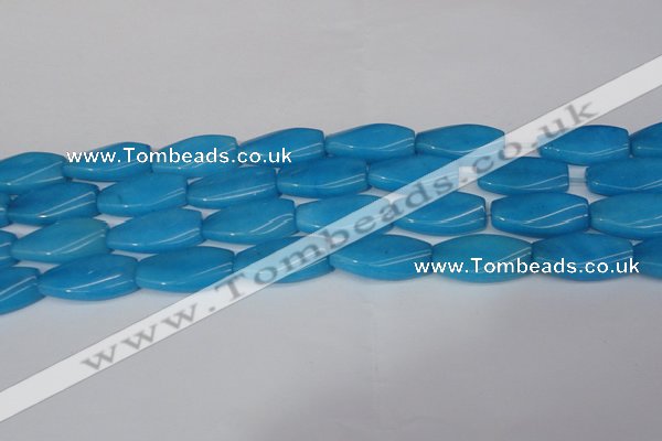 CCN2622 15.5 inches 15*30mm twisted rectangle candy jade beads