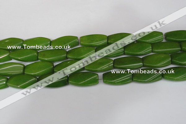 CCN2624 15.5 inches 15*30mm twisted rectangle candy jade beads