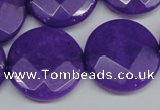 CCN267 15.5 inches 25mm faceted coin candy jade beads wholesale