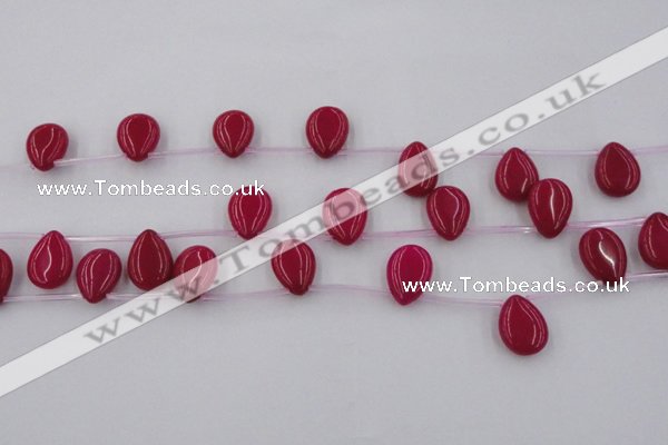 CCN2676 Top-drilled 13*18mm flat teardrop candy jade beads