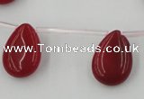 CCN2677 Top-drilled 13*18mm flat teardrop candy jade beads