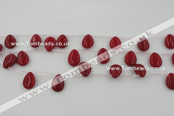 CCN2677 Top-drilled 13*18mm flat teardrop candy jade beads