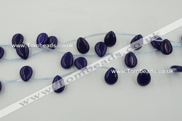 CCN2681 Top-drilled 13*18mm flat teardrop candy jade beads