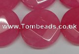 CCN269 15.5 inches 25mm faceted coin candy jade beads wholesale