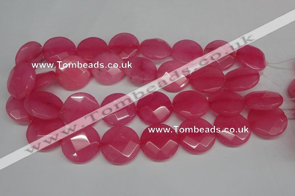 CCN269 15.5 inches 25mm faceted coin candy jade beads wholesale