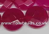 CCN270 15.5 inches 25mm faceted coin candy jade beads wholesale