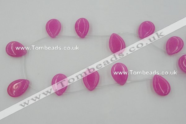 CCN2700 Top-drilled 18*25mm flat teardrop candy jade beads