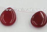 CCN2707 Top-drilled 18*25mm flat teardrop candy jade beads