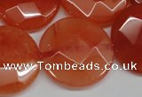 CCN271 15.5 inches 25mm faceted coin candy jade beads wholesale