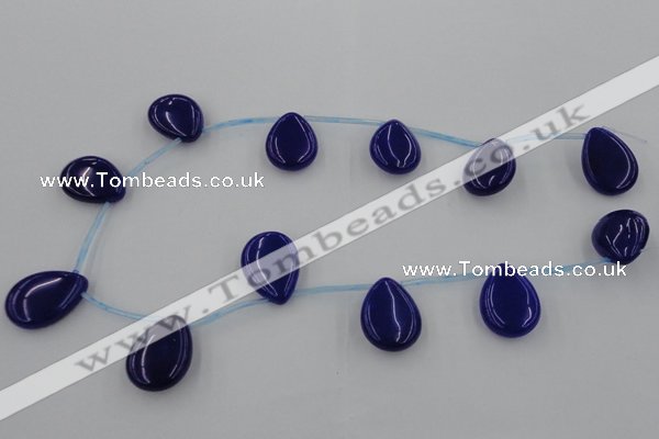 CCN2711 Top-drilled 18*25mm flat teardrop candy jade beads