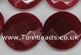 CCN273 15.5 inches 25mm faceted coin candy jade beads wholesale