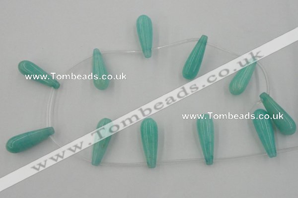 CCN2737 Top-drilled 10*30mm teardrop candy jade beads wholesale