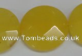 CCN280 15.5 inches 30mm faceted coin candy jade beads wholesale