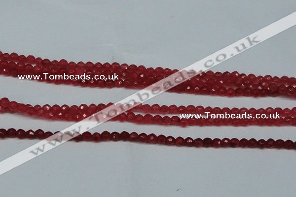 CCN2812 15.5 inches 3mm tiny faceted round candy jade beads