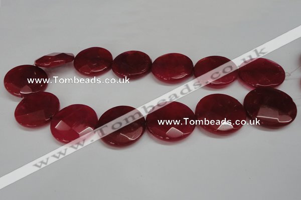 CCN284 15.5 inches 30mm faceted coin candy jade beads wholesale