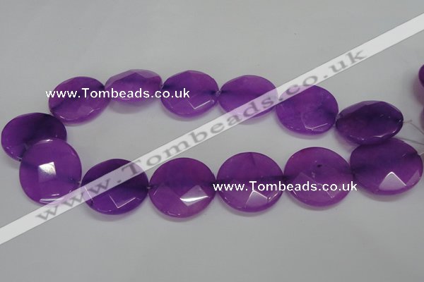 CCN285 15.5 inches 30mm faceted coin candy jade beads wholesale