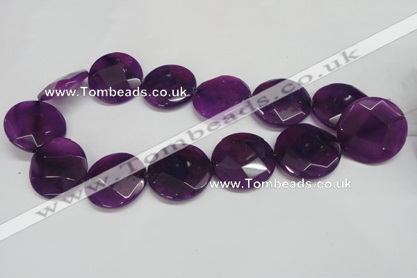CCN286 15.5 inches 30mm faceted coin candy jade beads wholesale
