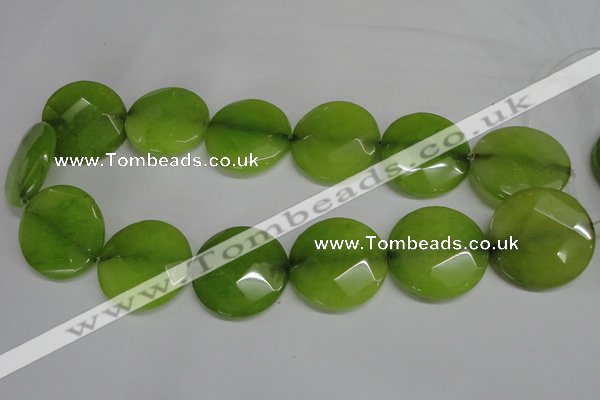 CCN288 15.5 inches 30mm faceted coin candy jade beads wholesale