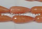 CCN2883 15.5 inches 10*30mm faceted teardrop candy jade beads