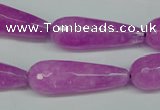 CCN2885 15.5 inches 10*30mm faceted teardrop candy jade beads