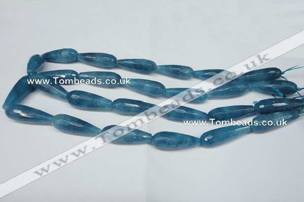 CCN2887 15.5 inches 10*30mm faceted teardrop candy jade beads