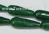 CCN2888 15.5 inches 10*30mm faceted teardrop candy jade beads