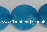 CCN290 15.5 inches 30mm faceted coin candy jade beads wholesale