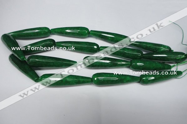 CCN2901 15.5 inches 12*50mm faceted teardrop candy jade beads