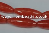 CCN2910 15.5 inches 10*30mm faceted rice candy jade beads