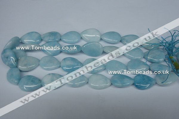 CCN2947 15.5 inches 18*25mm flat teardrop candy jade beads