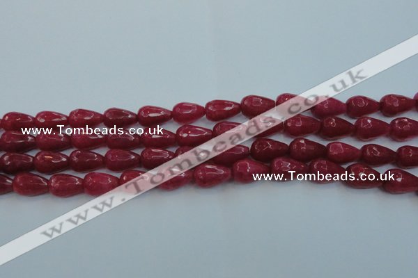 CCN3002 15.5 inches 10*15mm faceted teardrop candy jade beads