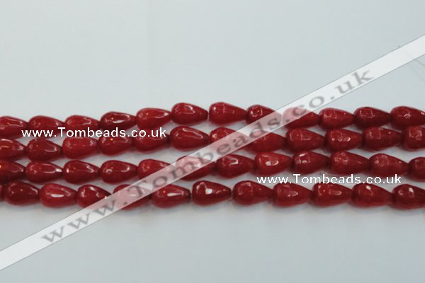CCN3003 15.5 inches 10*15mm faceted teardrop candy jade beads
