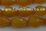 CCN3006 15.5 inches 10*15mm faceted teardrop candy jade beads