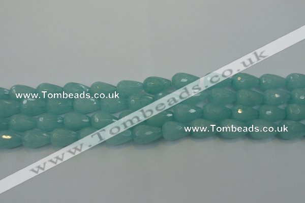 CCN3008 15.5 inches 10*15mm faceted teardrop candy jade beads