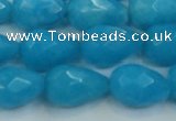 CCN3009 15.5 inches 10*15mm faceted teardrop candy jade beads