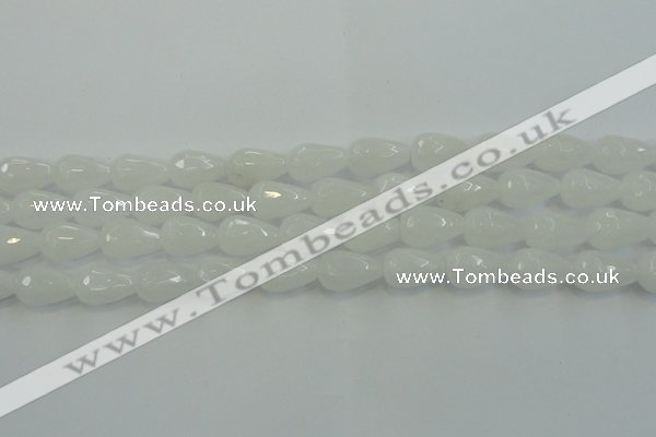 CCN3016 15.5 inches 10*15mm faceted teardrop candy jade beads