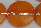 CCN302 15.5 inches 35mm faceted coin candy jade beads wholesale