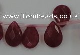 CCN3021 15.5 inches 10*14mm briolette candy jade beads wholesale
