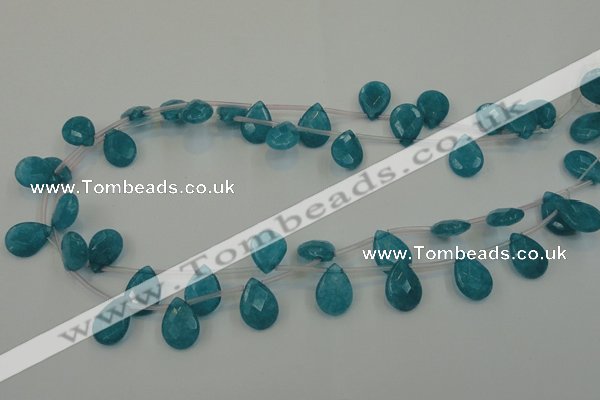 CCN3022 15.5 inches 10*14mm briolette candy jade beads wholesale