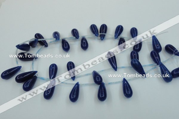 CCN3027 15.5 inches 10*25mm teardrop candy jade beads wholesale