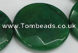 CCN309 15.5 inches 35mm faceted coin candy jade beads wholesale