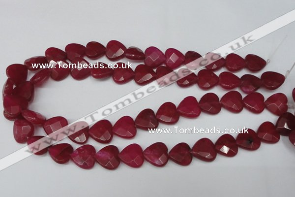 CCN345 15.5 inches 15*15mm faceted heart candy jade beads wholesale