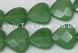 CCN346 15.5 inches 15*15mm faceted heart candy jade beads wholesale