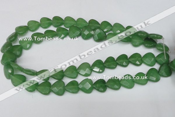 CCN346 15.5 inches 15*15mm faceted heart candy jade beads wholesale