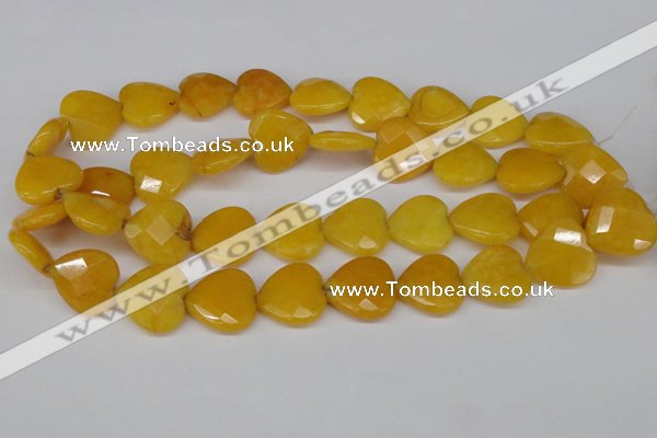 CCN355 15.5 inches 20*20mm faceted heart candy jade beads wholesale