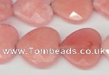 CCN356 15.5 inches 20*20mm faceted heart candy jade beads wholesale
