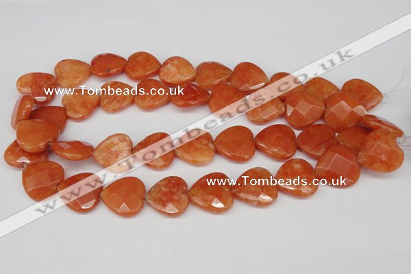 CCN357 15.5 inches 20*20mm faceted heart candy jade beads wholesale