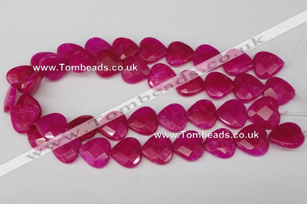 CCN358 15.5 inches 20*20mm faceted heart candy jade beads