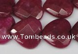 CCN359 15.5 inches 20*20mm faceted heart candy jade beads wholesale