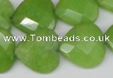 CCN360 15.5 inches 20*20mm faceted heart candy jade beads wholesale